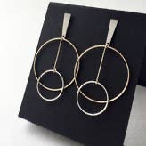 14k Gold Filled Pendulum Circle Earrings