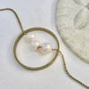 Modern Peas in a pod necklace, three pearls in a circle